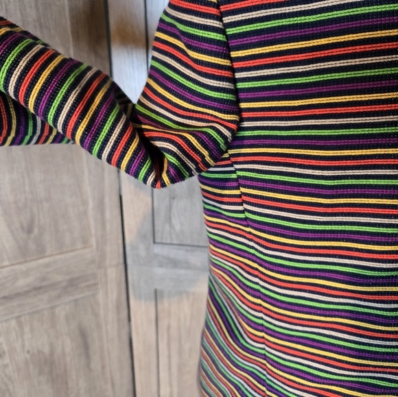 Talbots Womens Rainbow Colorful Striped Mandarin Collar Blazer Jacket - Picture 8 of 16